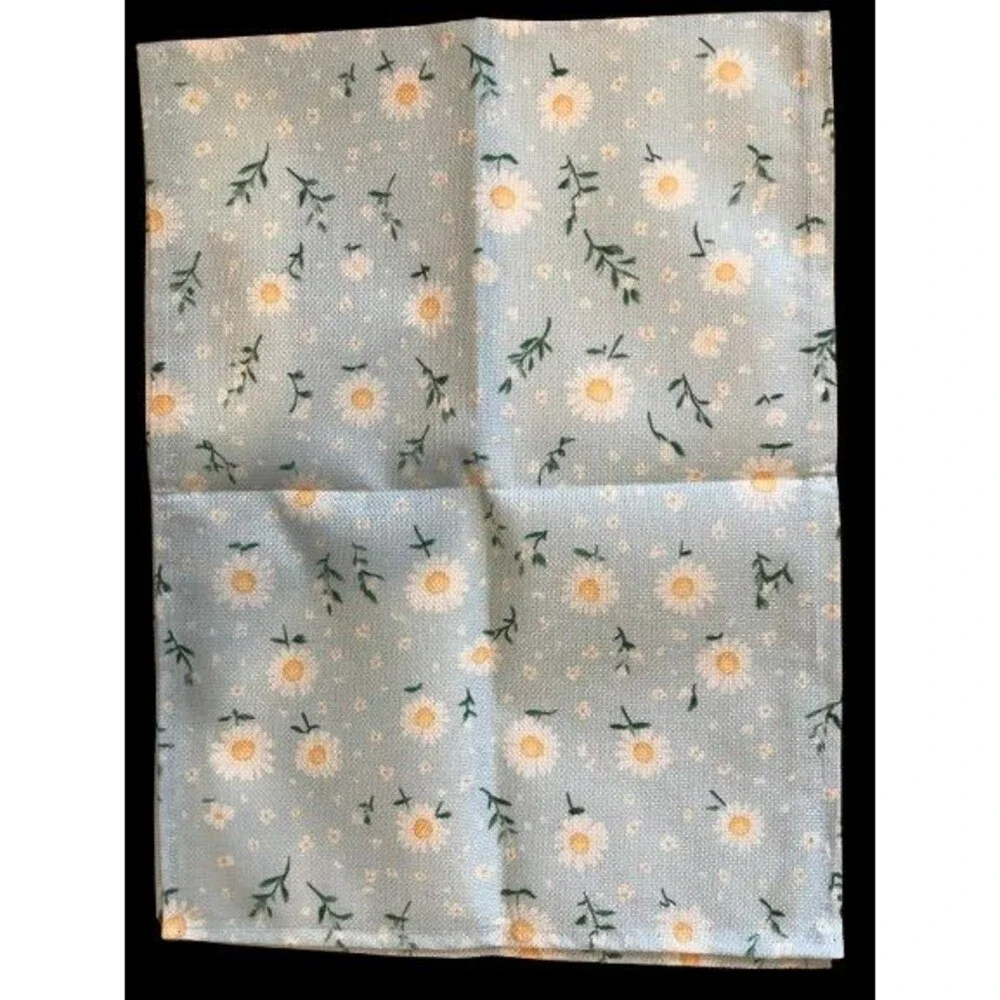 Table Runner 13x72in Woven Polyester Daisies Floral Spring Summer
